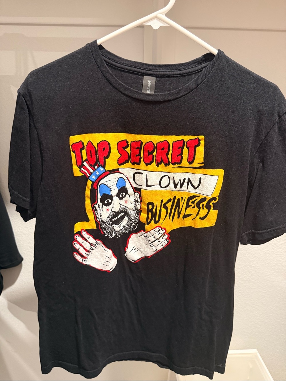Gildan Black 'Top Secret Clown Business' Graphic Tee